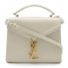 SAINT LAURENT PARIS サン ローラン パリ イブサンローラン カサンドラ トップハンドル ミニ ハンドバッグ 2WAYショルダー レザー ホワイト 623930