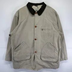 古着 80's/80年代 エルエルビーン L.L.Bean USA製 ハンティングジャケット 大きいサイズ カバーオール 襟コーデュロイ XL  ベージュ系 メンズ
