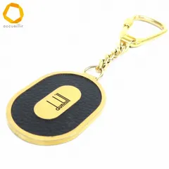 #ae ダンヒル Dunhill キーホルダー キーリング バッグチャーム ゴールド 黒 ヴィンテージ ビンテージ イタリア製 メンズ [994217] k01