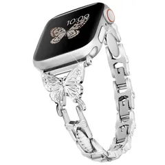 【特価セール】[Daturus] 互換 Apple Watch バンド series10/9/8/7/6/5/4/3/2/1/SE対応 アップルウォッチ ベルト ダイヤモンド付きステンレスベルト 金属ベルト アップルウォッチバンド 交換バンド 女性向け お洒落