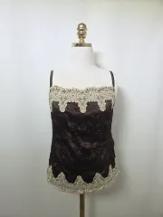 SI ヴィンテージ レース スリーブレス トップス スリップ