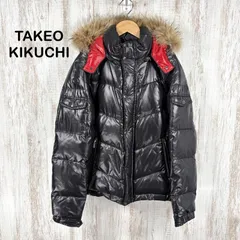 00s TAKEO KIKUCHI タケオキクチ リアルラクーンファー 光沢 ダブルジップアップ 3way ダウンジャケット ブラック レッド y2k 平成 お兄系のサムネイル