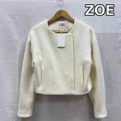 古着 ZOE ゾーイ ウール ノーカラー ダブル ショート丈 ジャケット ドロップショルダー 232ZOE-K01 レディース FREE ISItems【USED】【古着】【中古】50152936