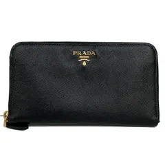 PRADA(プラダ) 長財布 - 黒 ラウンドファスナー レザー