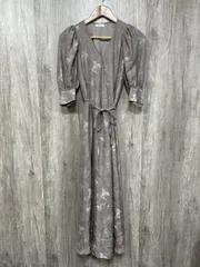 FRAY I.D フレイアイディー 花柄 ラップワンピース ロングワンピース カシュクール ワンピース size0/モカ ■◇ レディース
