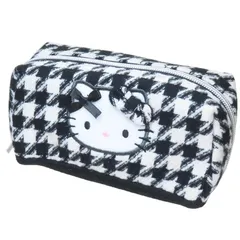 ハローキティ スクエアポーチ 千鳥格子 ブラック