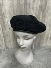 美品 HARE ハレ タグ付 ツイードベレー帽 ベレー帽 キャップ sizeF/黒 ◆■ レディース