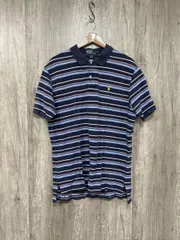 POLO RALPH LAUREN ポロ ラルフローレン ボーダー ワンポイント刺繍 ポロシャツ sizeXL/紺 ■◆ メンズ