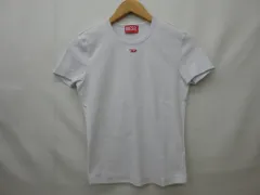 ディーゼル リブ Tシャツ DIESEL レディース 女性用 ホワイト 半袖 Lサイズ 中古品
