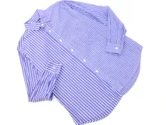 SHIPS シップス 切替 ストライプ シャツ sizeS/青 ■◇ メンズ