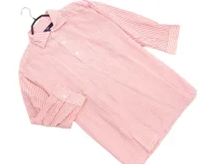 SHIPS シップス ストライプ プルオーバー シャツ sizeM/白ｘ赤 ■◇ メンズ