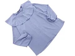 SHIPS シップス フリルカラー ブラウス シャツ 青 ■◇ レディース