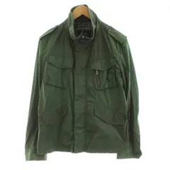 バーバリーブラックレーベル BURBERRY BLACK LABEL ミリタリージャケット ブルゾン ジップアップ ナイロン M 緑 グリーン D1F12-314-76 /KU