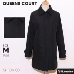 美品 QUEENS COURT アウター ステンカラー 前開き 比翼仕立て 中綿入り ロング丈 コートのサムネイル