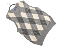 POLO RALPH LAUREN ポロ ラルフローレン ウール混 リネン混 アーガイル柄 Vネック ニット ベスト sizeM/グレー ■◇ メンズ