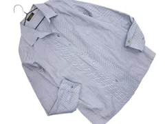 Leilian レリアン ストライプ ブラウス シャツ size11/グレーｘ水色 ◇■ レディース