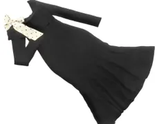 ROYAL PARTY ロイヤルパーティー スカーフ マーメイド ニット ワンピース sizeFS/黒 ◇■ レディース