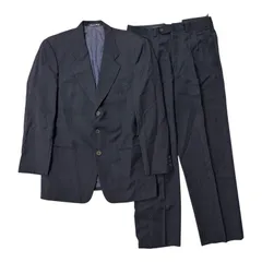  GIORGIO ARMANI LE COLLEZIONI ジョルジオアルマーニ クラシックブラック セットアップスーツ イタリア製 メンズ 48R【Z1769】