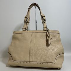 極美品 HIROFU シボ革 ハンドバッグ 肩掛け Hロゴ ベージュ系 - メルカリ