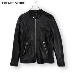 FREAK'S STORE フリークスストア  シングルライダースジャケット  上質 本革 ゴートレザー ブラック 黒色  メンズ Mサイズ 山羊革  防寒 通学 通勤 カジュアル 街着 ロック ストリート モード 20代 30代 40代 人気 定番 完売品