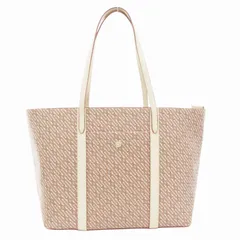 コールハーン COLE HAAN コーテッド キャンバス スモール トップ ジップ トート ハンドバッグ 肩掛け 総柄 PVC 白 ホワイト /GV ■GY18