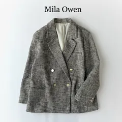 美品✨ タグ付  / Mila Owen  ミラオーウェン / 金ボタン ダブル ツイード ジャケット / ミックス  / サイズ０ / 近年モデル / きれいめ オケージョン 行事 セレモニー
