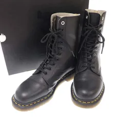 Y's×Dr.Martens ワイズ×ドクターマーチン 10EYE バックジップレースアップレザーブーツ 15473001 ブラック UK8