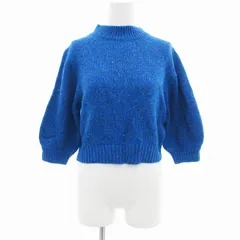 ムルーア MURUA ニット セーター ネップ 七分袖 シルク混 F 青 /JS