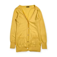 カシミヤ100% JR Takashimaya タカシマヤ カーディガン M/イエロー レディースのサムネイル