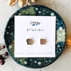 【再販】波佐見焼 金継ぎ ピアス イヤリング ノンホールピアス 陶器 小ぶり 小さい パープル ゴールド 金 葉っぱ 葉 リーフ ギフト プレゼント 贈り物 誕生日 母の日 花 お花 花 紫