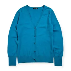 カシミヤ100% JR Takashimaya タカシマヤ Vネック ニット カーディガン M/ブルー系 レディースのサムネイル