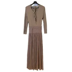 クチュールブローチ COUTURE BROOCH タグ付き ニットワンピース ロング 長袖 M ピンク■GY61