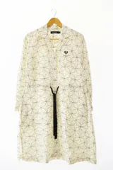 フレッドペリー FRED PERRY Geometric Print Shirt Dress ジオメトリック プリント シャツ ドレス ワンピース 10 オフホワイト ブランド古着ベクトル 中古 ● 250916