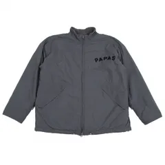 パパスPapas 裏フリースリップストップジップアップブルゾン ブルーグレーM