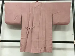 平和屋着物＃道中着　枝花地紋　一斤染色　ロング丈　正絹　逸品　CABC3134ua