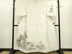 平和屋着物▼訪問着　作家物　手描き　鴛鴦枝花文　正絹　逸品　CABD0986ze