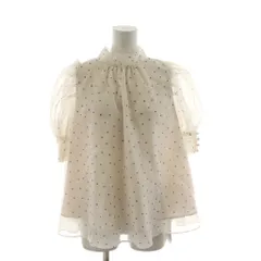 スナイデル SNIDEL シャツ ブラウス F 白 ホワイト ドット柄 パフスリーブ 半袖 /RR