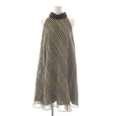 グレースコンチネンタル GRACE CONTINENTAL ワンピース 36 グレー マルチカラー 総柄 ノースリーブ ハイネック /AU