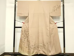 平和屋着物■訪問着　駒刺繍　枝花文　金彩　正絹　逸品　DABC4538cd