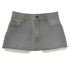 MIUMIU ミュウミュウ FWD278 S231 24年モデル ロゴ デニム ミニ スカート グレー系 36【中古】