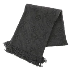 LOUIS VUITTON ルイ・ヴィトン M72431 エシャルプ ロゴマニア ウール シルク モノグラム マフラー ブラック系【中古】