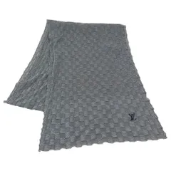 LOUIS VUITTON ルイ・ヴィトン ダミエ LVロゴ コットン ストール マフラー グレー系【中古】