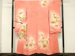 平和屋着物■豪華振袖　駒刺繍　総刺繍　御所車花文　暈し染め　金銀彩　正絹　逸品　DABC4614cd