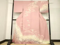 平和屋着物●訪問着　枝花文　暈し染め　金通し地　正絹　逸品　AABF9009ck