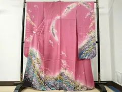 平和屋着物●豪華振袖　絞り　毬舞花文　暈し染め　金通し地　正絹　逸品　CABC6667yc