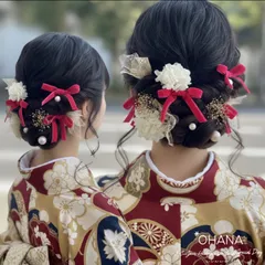 髪飾り　成人式　結婚式　卒業式　和装　振袖　袴　ウエディング　ドレスヘア　披露宴　前撮り　和婚　色打掛　レッド