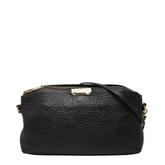 バーバリー 斜め掛け ショルダーバッグ ブラック ゴールド レザー レディース BURBERRY【1-0249641】