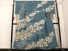 平和屋着物○本加賀友禅作家 小田美知代 訪問着 草花立波文 正絹 逸品