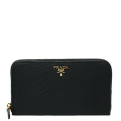 プラダ ラウンドファスナー 長財布 1M0506 ブラック ナイロン レディース PRADA【1-0255182】