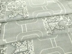 平和屋着物●本場大島紬　白大島　７マルキ　色紙重ね風景文　正絹　逸品　DABA4839az